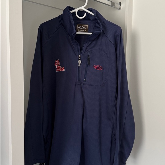 Drake Navy Pullover with Ole Miss Embroidery - Picture 2 of 2